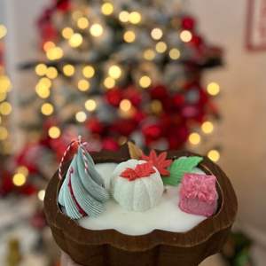 Vela de cuenco de masa de madera de acacia natural con forma de calabaza para mesa de decoración navideña de la fábrica de Vietnam - Product Image 5