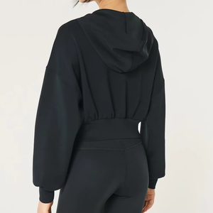 Sudadera con capucha de último diseño de invierno con cremallera personalizada para mujer, sudaderas con capucha de algodón con diseño de logotipo personalizado para mujer de estilo personalizable - Product Image 5