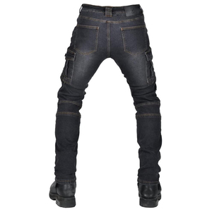 Pantalones vaqueros de motocicleta transpirables de secado rápido de mezclilla oscura con protección aprobada por CE y paneles elásticos para mayor comodidad y flexibilidad - Product Image 3