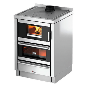 Cucina legna 6,2kW KOOK 60 4.0V Inox 4 feux (60x60x85cm) - Product Image 2