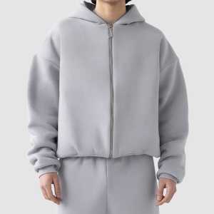 Unisex Heavyweight Casual Breathable Tracksuit 340g Polyester/Cotton Regular <b>Zip</b> Hoodies Jogger Set Streetwear Custom Design - Product Image 6