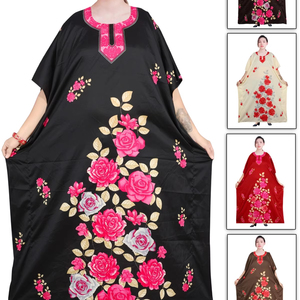 Vente chaude de haute qualité africaine de grande taille en vrac soie imprimé caftans de luxe de marque soie femmes africaines vêtements - Product Image 3