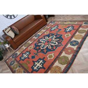 6.6x9.4 ft Rug, Turkish Vintage Rug, <b>Red</b> <b>Wool</b> Rug - Product Image 5