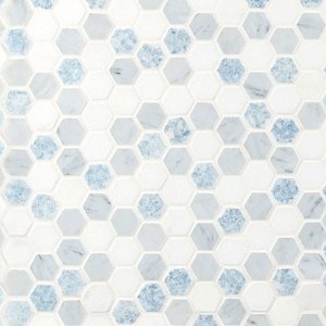 กระเบื้องโมเสค Azula Marble Union ลายหกเหลี่ยม ขนาด 12x12 นิ้ว ผิวขัดเงา ทันสมัย กันน้ำ หนา 8 มม. สำหรับตกแต่งผนังภายใน - Product Image 1