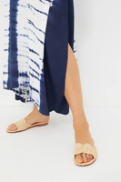 Robe Kaftan en Viscose Tie-Dye Blanc Marine 100% Biologique Écologique Bohème Chic Longueur Maxi Silhouette Ample Sexy Respirante Simple
