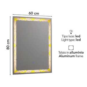 Rectangular LED <b>Lighting</b> Wall <b>Mirror</b> 60x80 Inches - Product Image 4
