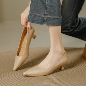 Escarpins à talons hauts en cuir souple pour femmes, à bride cheville, talons aiguilles, semelle intérieure confortable, pour soirées et événements, chaussures décontractées pour femmes - Product Image 1