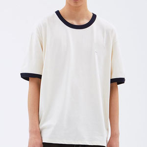 Camisetas Ringer de algodón de gran tamaño para hombre, Camisetas Básicas de manga corta Unisex de peso pesado con cuello redondo, Camisetas básicas holgadas, camisetas Ringer - Product Image 5