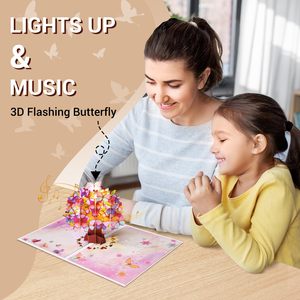 Feliz Día de la madre <span class=keywords><strong>Pop</strong></span> Up Card LIGHTS MUSIC 3D Butterfly Popup Card para todas las ocasiones - Product Image 2