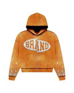 Unisex Acid Wash Sudadera con capucha Conjunto corto Rhinestone 100% algodón 220 GSM Oversized Custom distress impresión Streetwear Short Set - Product Image 2