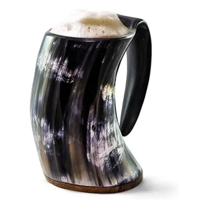 Sustainable Buffalo Horn <b>Mug</b> Drinking Horn Beer <b>Mug</b> Custom Natural <b>Black</b> Color Water Buffalo Horn <b>Mug</b> - Product Image 2