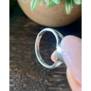 Navajo Handmade Vintage <b>Blue</b> <b>Opal</b> Sterling Silver <b>Ring</b> Size 6.5 - Product Image 5