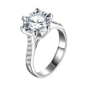 Custom Promise Rings Classic 14K oro blanco sólido 4CT VVS Moissanite diamante compromiso boda banda para mujeres - Product Image 4