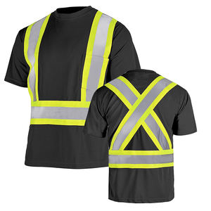 Camiseta de Seguridad Reflectante con X en la Espalda, ANSI Clase 3, Alta Visibilidad, Manga Corta con Bolsillos - Product Image 1