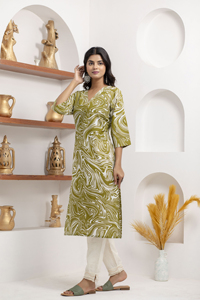 2025 último diseñador ligero rayón transpirable colección más vendidos mujeres Kurtis Natural OEM mantenimiento lavable tejido Tops - Product Image 6