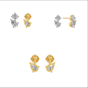 Pendientes de tuerca de diamante cultivado en laboratorio de 1,17 Cts de gran calidad, diseño indio elegante, K oro sólido de 10, certificado IGI para fiestas Elite - Product Image 2