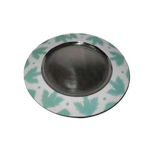 Assiette de présentation tendance, biodégradable, écologique, compatible lave-vaisselle, avec bordure métallique, pour hôtel, restaurant, mariage, service de restauration - Product Image 3