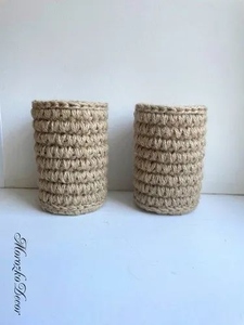 Top Selling <b>Round</b> Jute Storage <b>Basket</b> Kitchen Plain Pattern Ecofriendly Reusable Multipurpose Natural Fiber Organizer Wholesale - Product Image 4