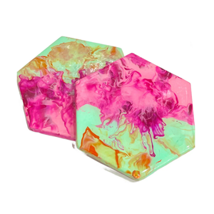 <b>Epoxy</b> Resin Coaster Tea Cup Flower Resin Coaster Handmade Royal Look Available resin coaster - Product Image 6