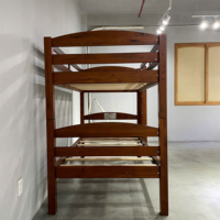 Lit superposé personnalisable en bois de pin aux couleurs chocolat et expresso pour chambre à coucher ou auberge de jeunesse