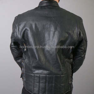 Chaqueta de moto de cuero genuino OEM | Chaqueta impermeable para montar al aire libre | Equipo de cuero de motorista cálido de invierno para hombres - Product Image 2