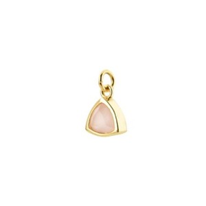 Colgante de piedras preciosas con forma de trillón de cuarzo rosa-Colgante de bisel chapado en oro de Plata de Ley 925, abalorio pequeño de piedras preciosas facetadas - Product Image 1