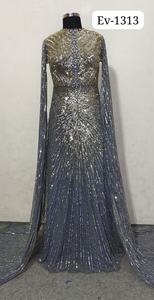 ชุดราตรีนางเงือก คอวี ยาวถึงพื้น ประดับด้วยลูกปัดออร์แกนซ่า พร้อมบราในตัว - Product Image 5