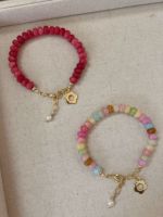 Bracelet en perles de pierre naturelle pastel, perles de culture et pierres précieuses, élastique et ajustable, avec chaîne dorée, bijoux de mode pour femmes, vente en gros