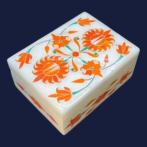 Nuevo artículo de diseño antiguo hecho a mano, caja de incrustaciones de mármol con fregona, diseño de flores de concha de mar, arte Floral para decoración del hogar, artículo de regalo - Product Image 4