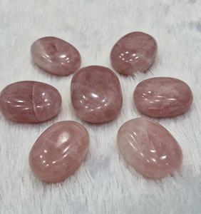 Pierre de paume en quartz rose, cristal rose naturel, forme ovale, cabochons, pierre précieuse, environ 4-5 cm - Product Image 3
