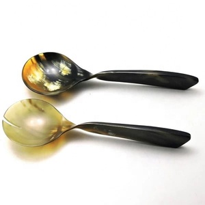 Meilleure corne naturelle polie Cuillères de service à salade de ménage Nouvelles fournitures de cuisine Couverts pour la maison Restaurant Outils de salade Couverts - Product Image 6