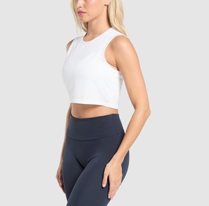 Camiseta sin mangas transpirable de secado rápido para mujer de buena calidad, ropa deportiva cómoda sin mangas, camiseta sin mangas corta para mujer - Product Image 4