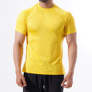 Venta caliente personalizado en blanco color mostaza algodón liso camiseta, algodón gimnasio fitness desgaste hombres camiseta - Product Image 1