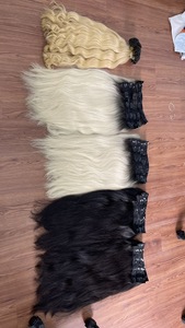 Prix usine meilleure qualité 100% Clip humain dans les extensions de cheveux Remy paquets de cheveux de trame vietnamiens matière première de haute qualité - Product Image 5