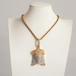 Meilleur prix pour pendentif Jésus en diamant moissanite entièrement serti VVS pour homme, en argent sterling bicolore, bijoux hip-hop très vendus - Product Image 1