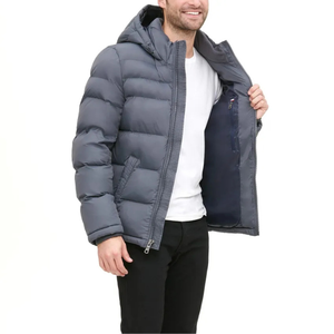 Veste d'hiver matelassée pour homme, couleur et taille personnalisées, à col montant, en tissu canvas, avec votre logo, vente chaude - Product Image 5