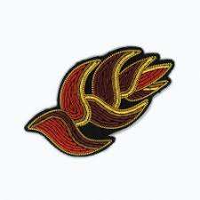 Best Quality Embroidered Lace Chenille Fabric Bullion Wire Brooches Customizable Size Color OEM Service Low Price Wholesale - Product Image 4