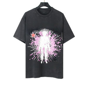 Nueva llegada de los hombres de calidad de patrón sólido logotipo personalizado de manga corta de algodón de lana camisetas para la temporada de verano a granel mezcla de valores usados - Product Image 4