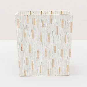 Excellent quality white mosaic capiz shell <b>basket</b> <b>for</b> home workplace hotel restroom decoration - Product Image 3