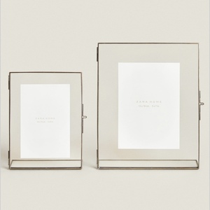 Cadre photo moderne en métal noir décoratif de qualité, simplicité, double verre, taille personnalisée, avec des motifs personnalisés pour le bureau, le dessus de table - Product Image 2
