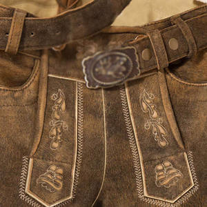 กางเกงขาสั้นหนังปักลายสำหรับผู้ชายสไตล์ต่างๆตามสั่งแนวสตรีท - Product Image 2