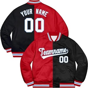 แจ็กเก็ตกันลมของผู้ชายน้ำหนักเบาสำหรับฤดูใบไม้ผลิเสื้อเบสบอลตัวหนังสือสีแดงวัสดุขน100% ออกแบบโลโก้ได้ตามต้องการ - Product Image 5