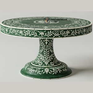 ขาตั้งเค้กฝังกระดูกสีเขียวของช่างฝีมือสำหรับตกแต่งบ้านสมัยใหม่ - Product Image 3