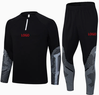 Ensemble de survêtement de football à manches longues avec capuche, imprimé avec un logo personnalisé, respirant et à séchage rapide