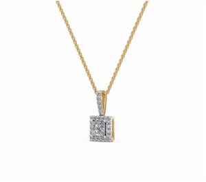 Colgante de Oro con Diamantes 0.684 Quilates 23 Diamantes Oro Amarillo, Rosa y Blanco de 9k, 14k, 18k Joyería Fina Auténtica Collar Minimalista con Dije - Product Image 3