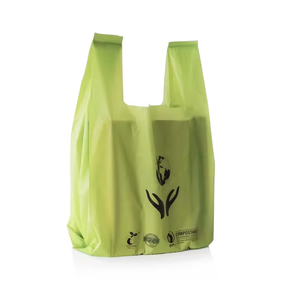 Plástico desechable HDPE/LDPE camiseta compras bolsa de polietileno/supermercado de comestibles con asas logotipos personalizados - Product Image 4