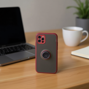 Custodia per telefono DAM Frosting in TPU con anello magnetico e impugnatura per iPhone 16 Plus, protezione anti-shock - Product Image 3