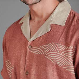 Camisa de lino con cuello cubano para hombre, transpirable y cómoda, ideal para ropa informal, vacaciones y actividades al aire libre - Product Image 4