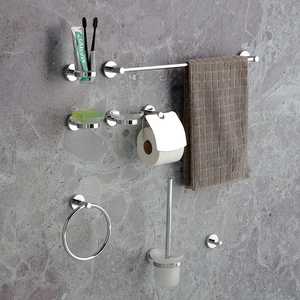 Complete <b>Set</b> of 8 Chrome <b>Bathroom</b> <b>Accessories</b> - Product Image 2