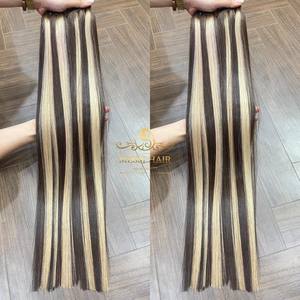 ผมต่อผ้าทอสีเปียโนกระดูกตรงขนาด22นิ้วต่อได้ถึง50% เส้นผมมนุษย์เส้นใยพร้อมส่ง - Product Image 1